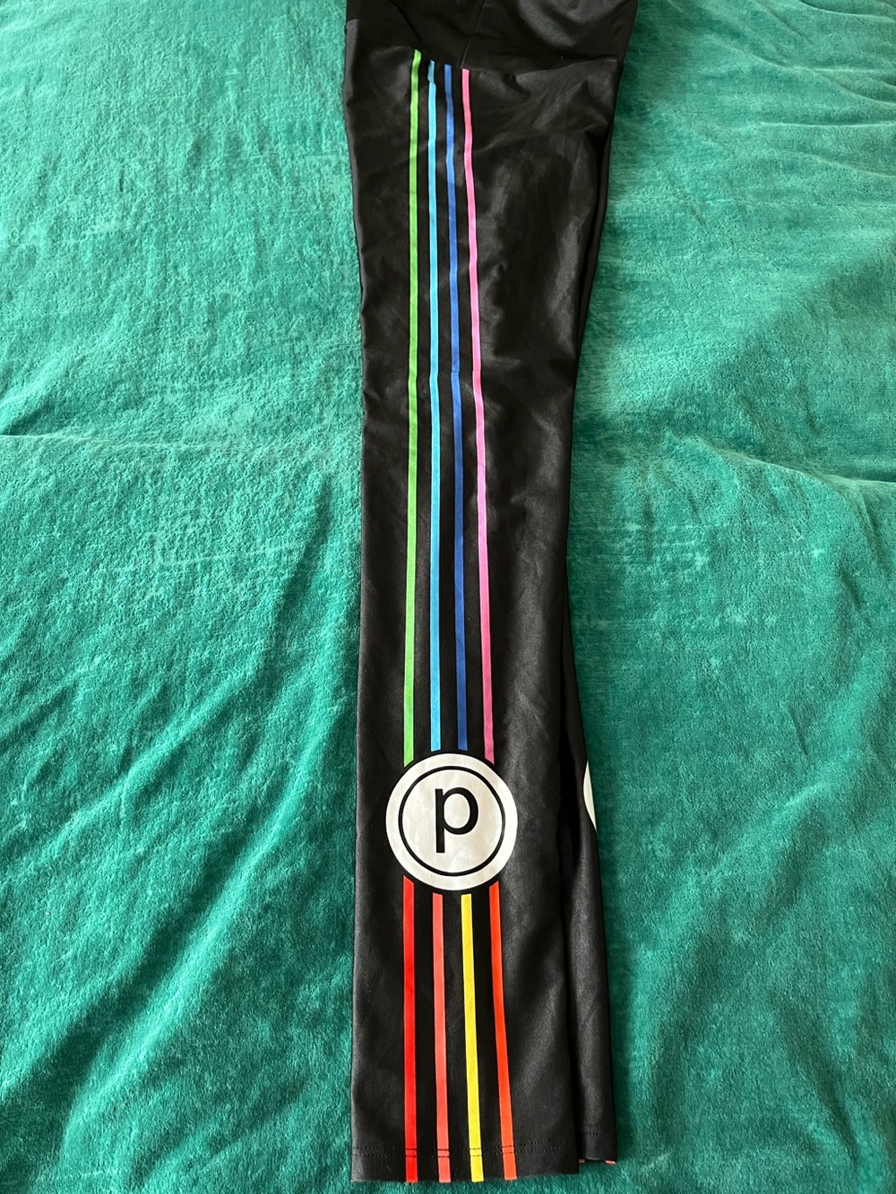 Pure Barre leggings with Rainbow Stripes. Goldsheep brand- small